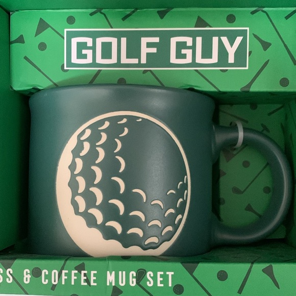 NWB golf-themed beer glass & coffee mug set - Picture 3 of 4